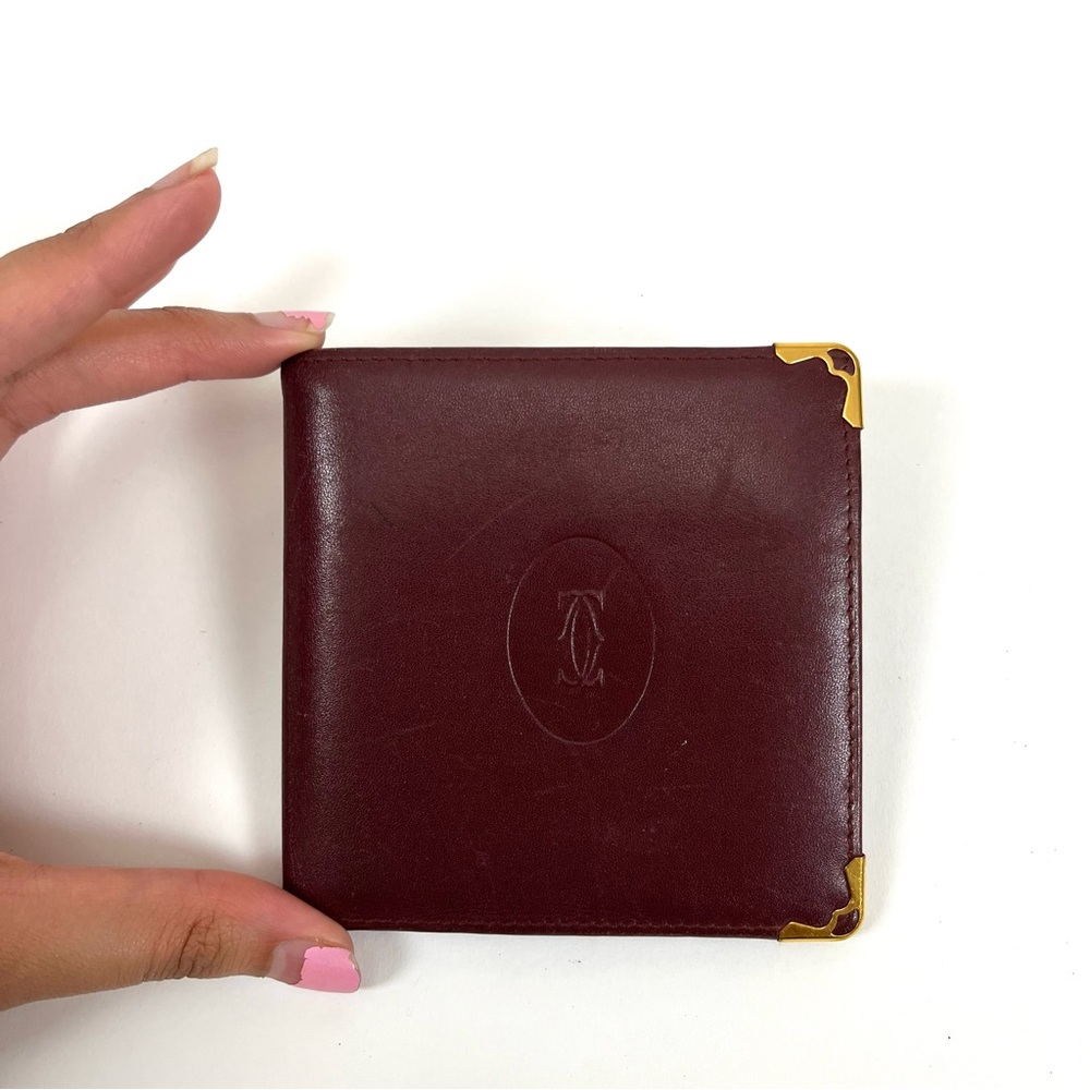 Vintage Authentic Burgundy Leather Cartier Wallet
